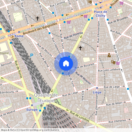 rue Clapeyron et rue de Moscou 75008 Paris (8e arrondissement)