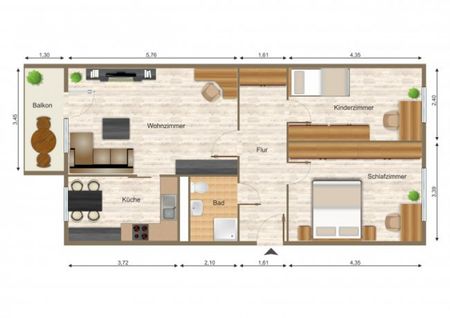 Wohnung, 3 Zimmer (69,07 m²) - Foto 2