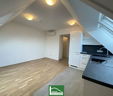 Moderne Dachgeschoss-Wohnung mit Ausblick zur Donau! 5 Minuten zu U6 und S-Bahn Handelskai! KLIMAANLAGE! - Foto 1