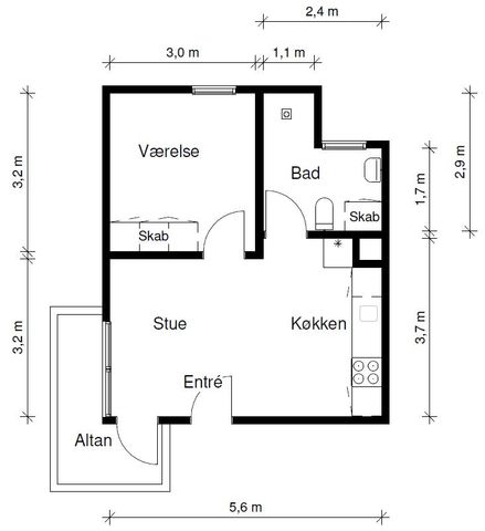 2-værelses studiebolig - Foto 5