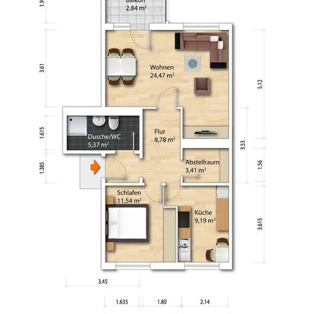 2-Zimmer Mietwohnung - Gruna - Photo 4