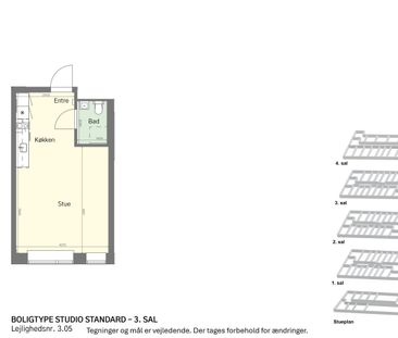 Rummeligt studio et stenkast fra Amagerbro - Foto 2