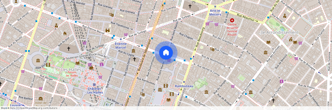 Rue Saint Martin et Rue du Grenier Saint Lazare 75003 Paris (3e arrondissement)