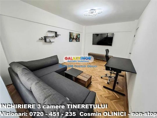 3 camere decomandat Tineretului langa metrou prima inchiriere - Fotografie 1