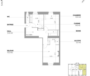 3 Zimmer, 59 m², 1. Stock - Foto 4