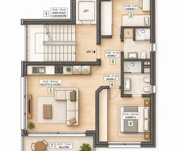 3 Zimmer, 69 m² - Photo 6