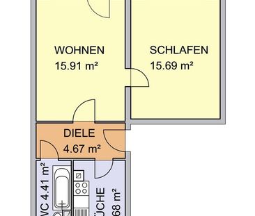 gemütliche 2 Raum- Wohnung mit Balkon in Sandersdorf - Photo 3
