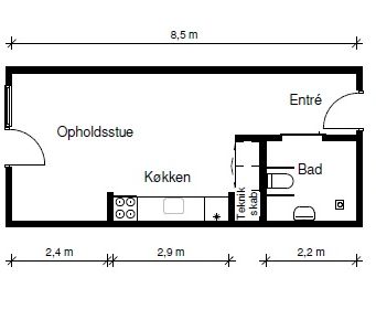 1-værelses studiebolig - Photo 1