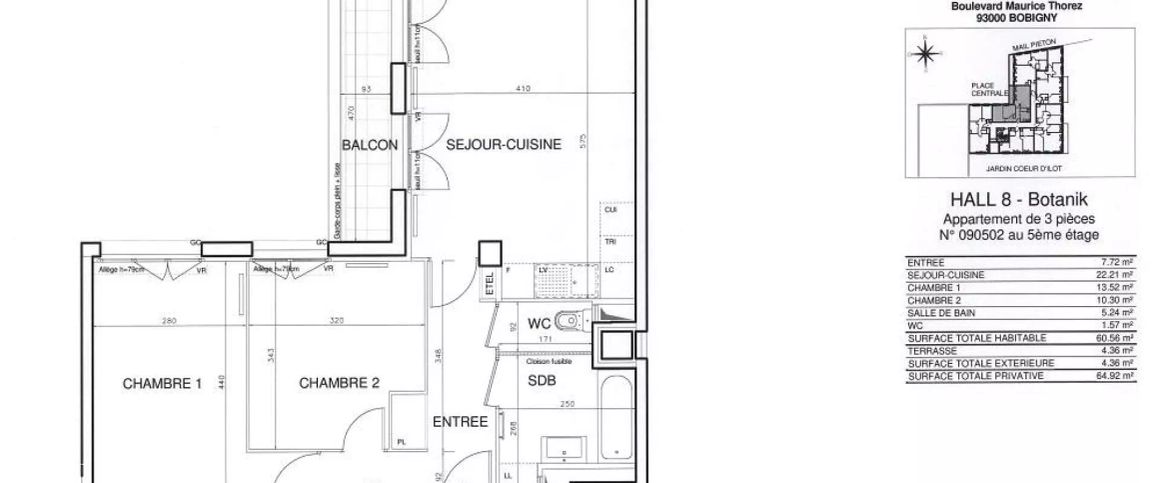 location Appartement T3 DE 60.86m² À BOBIGNY - Photo 1
