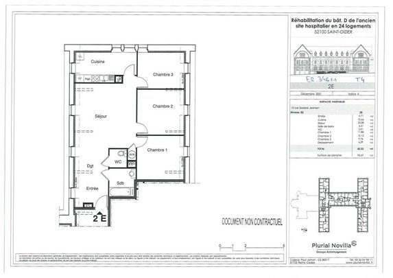 Location appartement T4 85.32m² à Saint-dizier (52100) Loyer CC * : 601.78 € Réf : ER.34611 - Photo 1