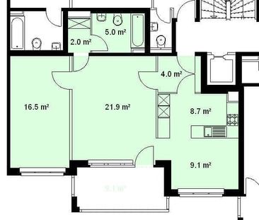 2.5 Zimmer, 67 m², 3. Stock - Foto 6