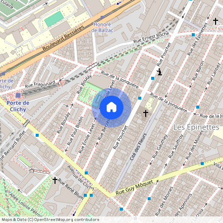 Rue Berzélius entre Avenue de Clichy et rue de la Jonquières 75017 Paris (17e arrondissement)