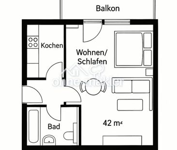 Tolles 1-Zimmer Appartement (42qm) mit Balkon in Top-Lage von Frechen - Foto 1