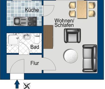 Ruhige 1. Zimmer-Wohnung mit Wald Blick - Photo 4