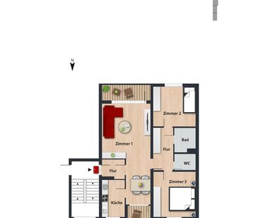 Nachmieter für schöne 3-Zimmer-Wohnung mit separaten WC gesucht // ... - Photo 2