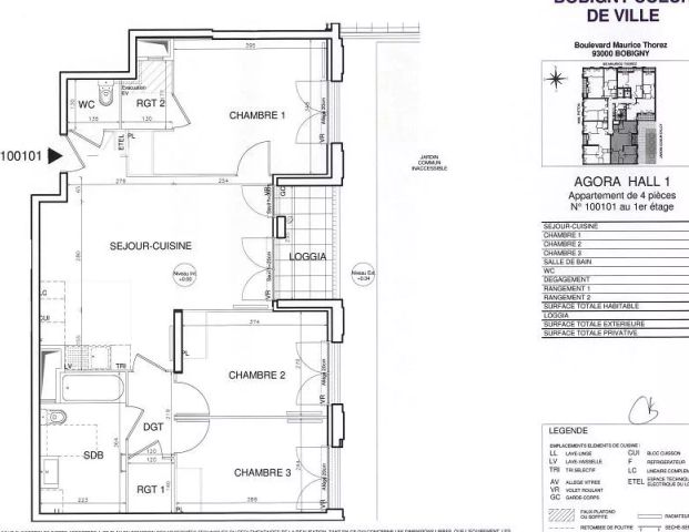 location Appartement T4 DE 76.6m² À BOBIGNY - Photo 1