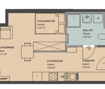 Moderne 1-Zimmer Wohnung nahe Donau - Foto 6