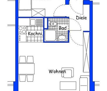 Gut aufgeteilte 2-Zimmer-Wohnung in Stadtnähe – ohne Balkon – Bitte... - Foto 1