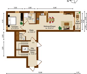 Schicke, barrierefreie 2-ZKB-Neubauwohnung in ruhiger Ortsrandlage mit Aufzug und Südbalkon - Foto 3