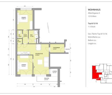 Perfekt geschnittene 3-Zimmer-Wohnung mit Balkon in 1210 Wien - Foto 5