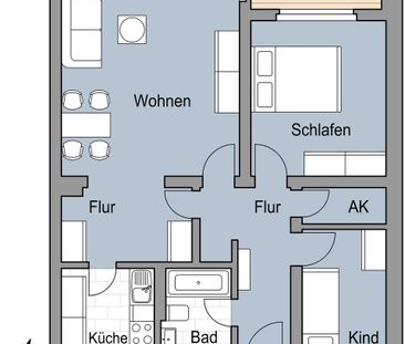Praktisch geschnittene 2,5 Zi. Wonhnung mit Balkon - Foto 6
