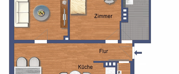 Großzügige 2-Zimmerwohnung mit offener Küche in zentraler Lage - Photo 1