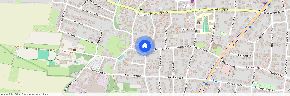 Bertelestraße, 81479 München Solln ca. 8, 6 km south-west of Munich-center