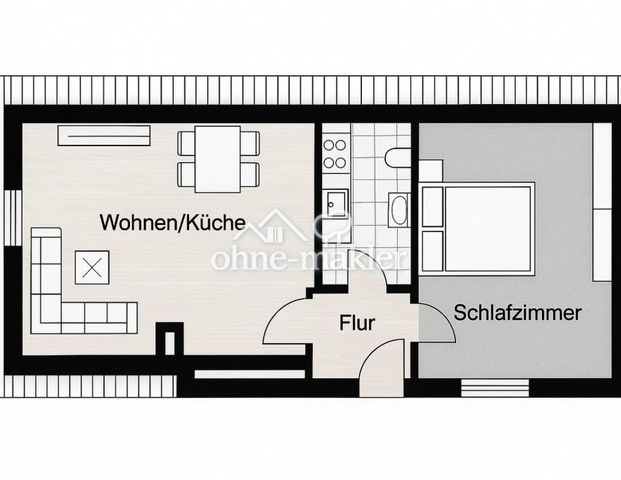 Gemütliche 2-Zimmer-DG-Wohnung in begehrter Waldrandlage von Norderstedt - Photo 1