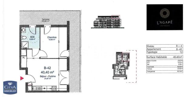 Appartement à louer 2 pièces 40.4m² - Photo 1