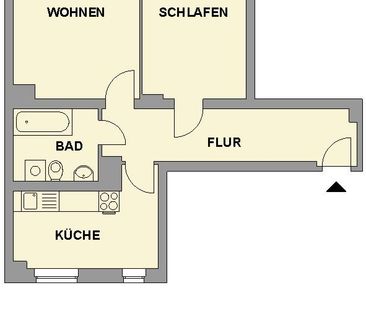 Bezugsfertige 2-Raum-Wohnung mit Wanne - Foto 1