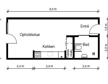 1-værelses studiebolig - Photo 1