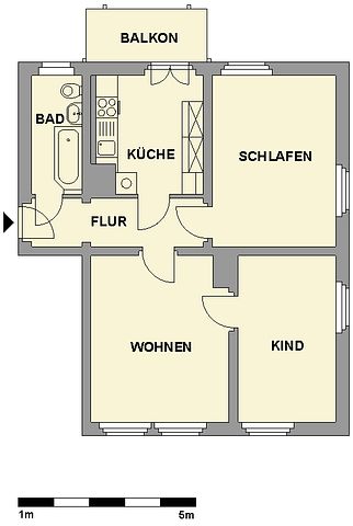 3-Raum-Erdgeschosswohnung mit Balkon - Photo 2