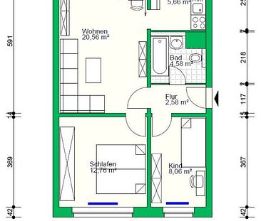 3 Raumwohnung im Erdgeschoss! - Photo 1