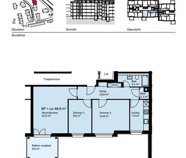 3 Zimmer, 67 m², 3. Stock - Photo 5