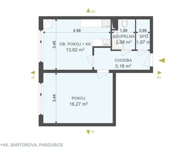 Pronájem bytu 2+kk 41 m² - Фото 2