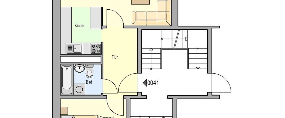 Zwei Zimmer Wohnung mit Balkon, Blick ins Grüne - Photo 1