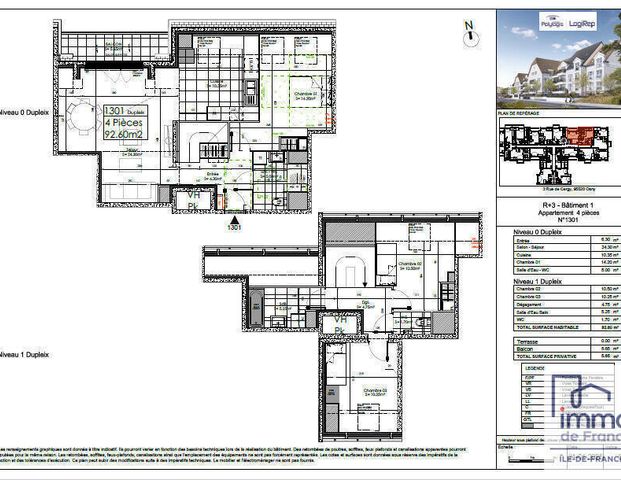 Location appartement duplex/triplex 4 pièces 92 m² à Osny (95520) La Meth - Photo 1