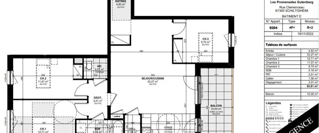 Appartement à louer 4 pièces 83.81m² - Photo 1