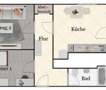 Ruhige 2 Raum-Single-Wohnung im Erdgeschoss mit Balkon und Wanne ab... - Foto 1
