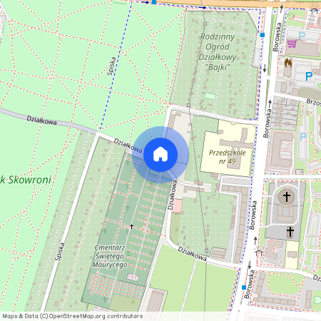 ul. Działkowa, Gaj, Krzyki, Wrocław, dolnośląskie