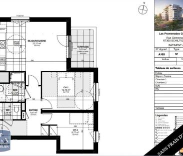 Appartement à louer 3 pièces 58.5m² - Photo 1