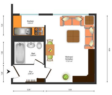 1-Raum-Wohnung mit EBK und ZMV bis 30.11.2027 - Photo 2