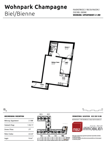 Moderne 2½-Zimmerwohnung im Wohnpark Champagne - Photo 2
