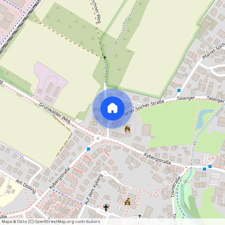 Pfarrer-Socher-Str., 82041 Oberhaching ca. 12, 5 km south of Munich-center