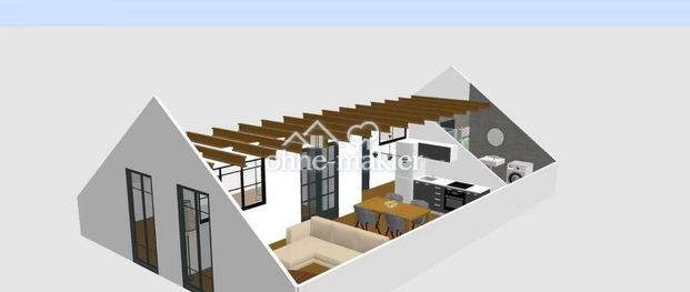 Exklusive Dachgeschosswohnung – Fußbodenheizung, Designglas, EBK & Sichtbalken - Photo 1