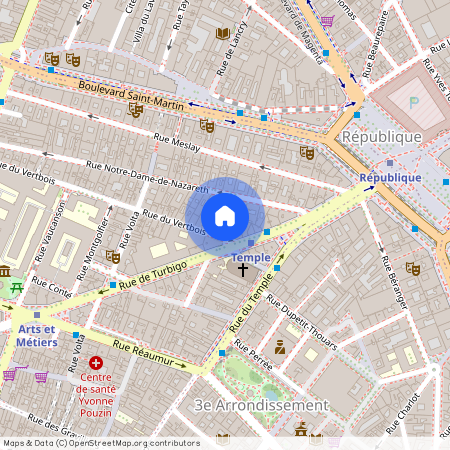 Rue Notre Dame de Nazareth, entre Rue du Temple et Rue Volta 75003 Paris (3e arrondissement)