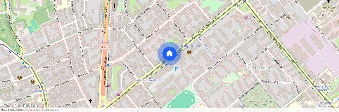 Leonrodstraße, 80636 München Neuhausen ca. 3, 5 km north-west of Munich-center