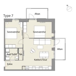 På 7. sal finder du denne lyse - Foto 3