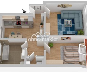 Attraktive 2-Zimmer-Wohnung mit hübscher Einbauküche in ruhiger Lage! - Photo 1
