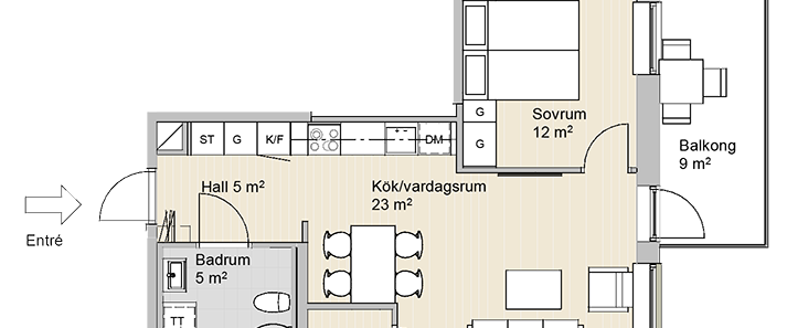 LÄGENHET C 1703 (INFLYTTNING FR. 1/10) - Foto 1